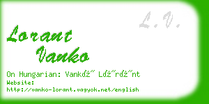 lorant vanko business card